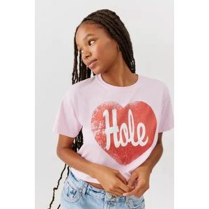 Hole Cropped Band Tee NWT